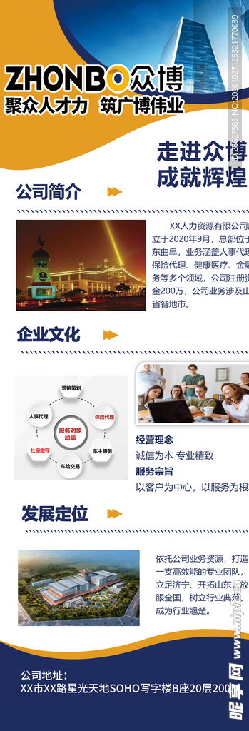 人力资源展架设计图